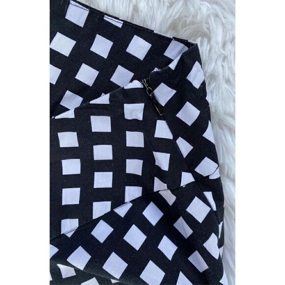 NEW RB Collection New York SZ 12 Black White Checkered Print Skirt - Picture 4 of 10